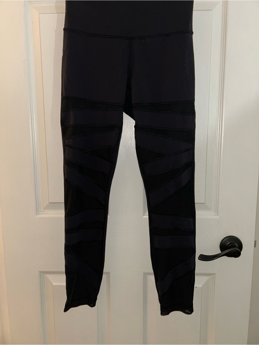 Black Lululemon Wunder Unders with Mesh Cutouts